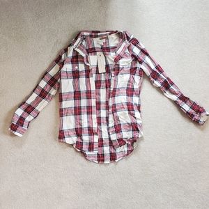 Ivory Plaid Button Down